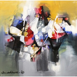 Mashkoor Raza, 24 x 24 Inch, Oil on Canvas, Abstract Painting, AC-MR-378